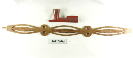 ahpwaahkana neehi ahpwaakanti (pipe and pipe stem) - This pipe was used at the Treaty of Greenville. It is likely that it is the pipe that General Wayne used to open the treaty council. Image courtesy of the Ohio History Connection H39471.