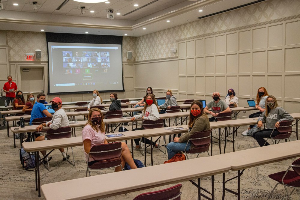 In person and virtual attendees of the Myaamia Heritage Course at Miami University in Fall 2020.