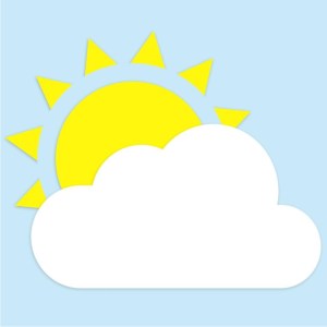 Sun being partially covered by a cloud clipart