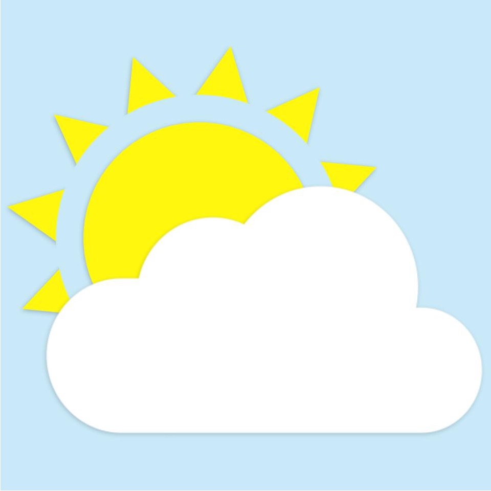 Sun being partially covered by a cloud clipart