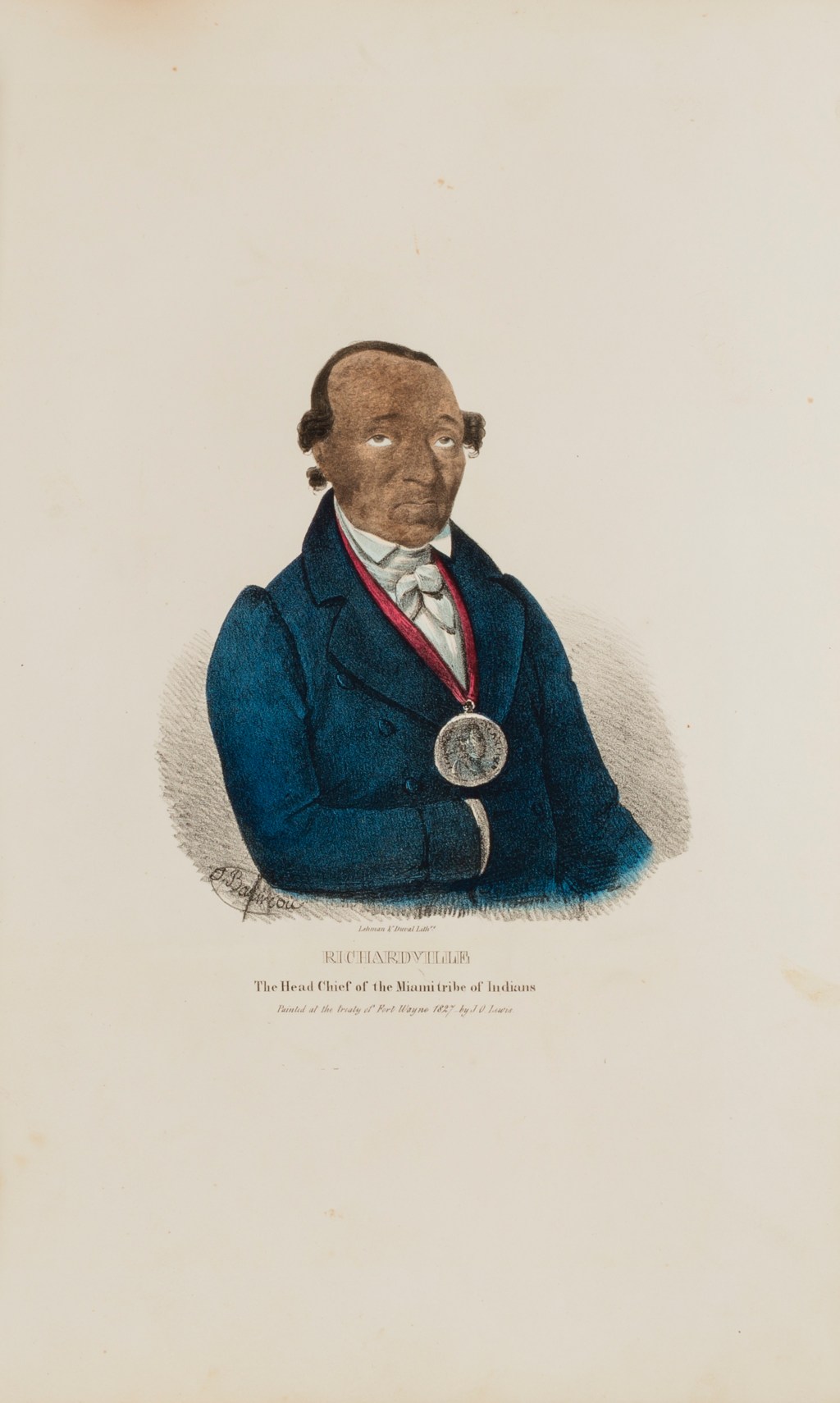 A portrait of J.B. Richardville by J.O. Lewis
