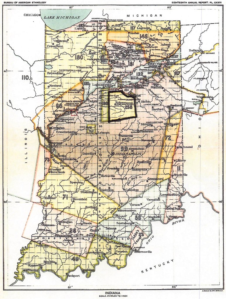 Royce Map of Indiana showing Great Miami Reserve
