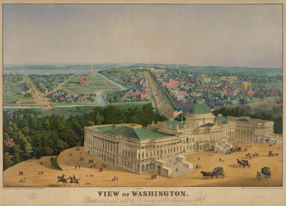 A lithograph depicting the appearance of Washington DC
