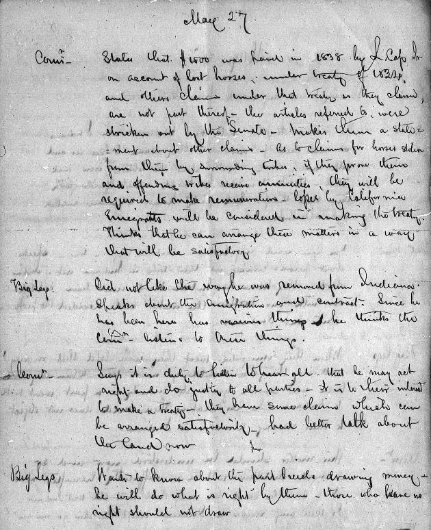 A handwritten record of the 4th day of treaty negotiations.