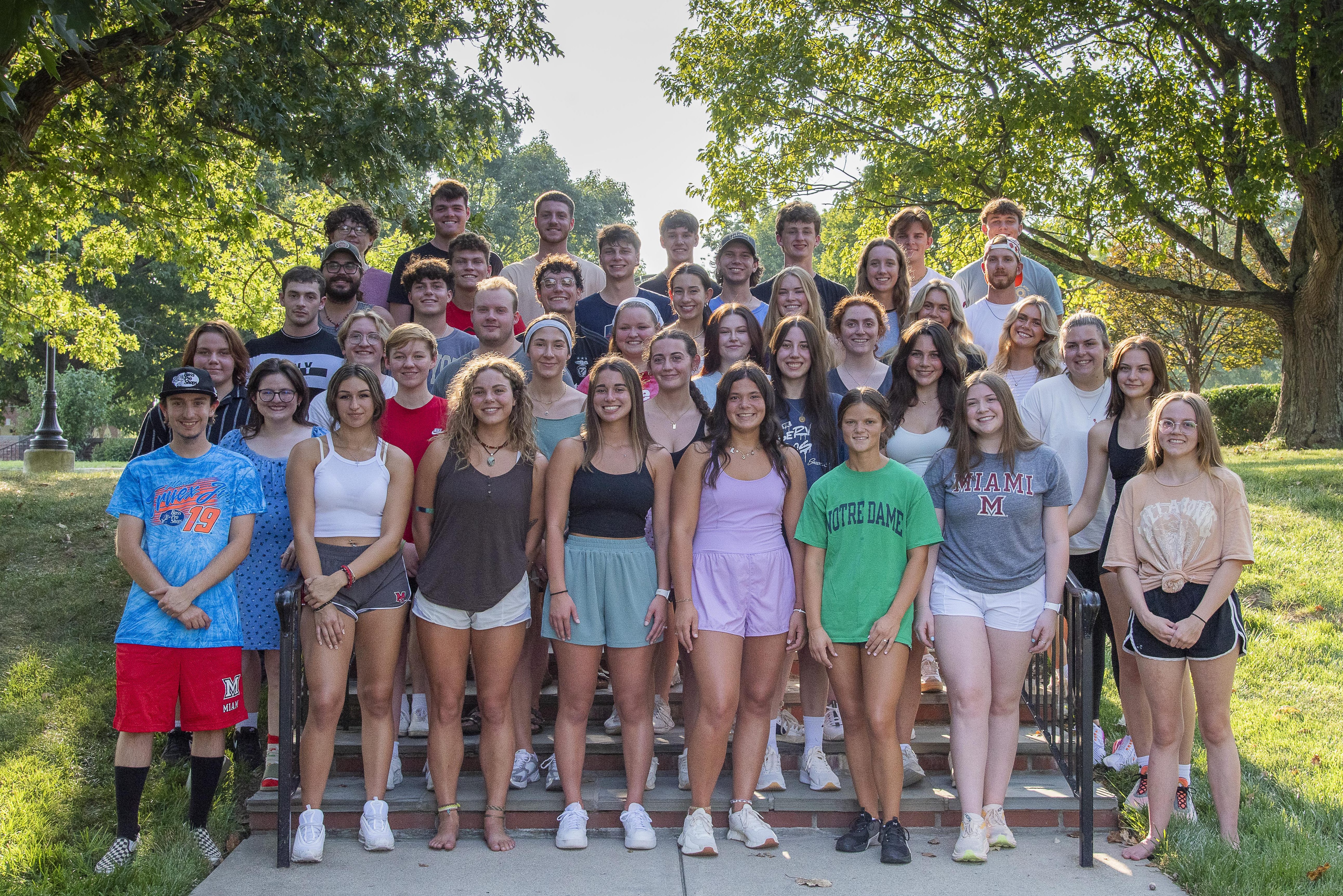 45 Myaamia Heritage students pose for a photo on campus