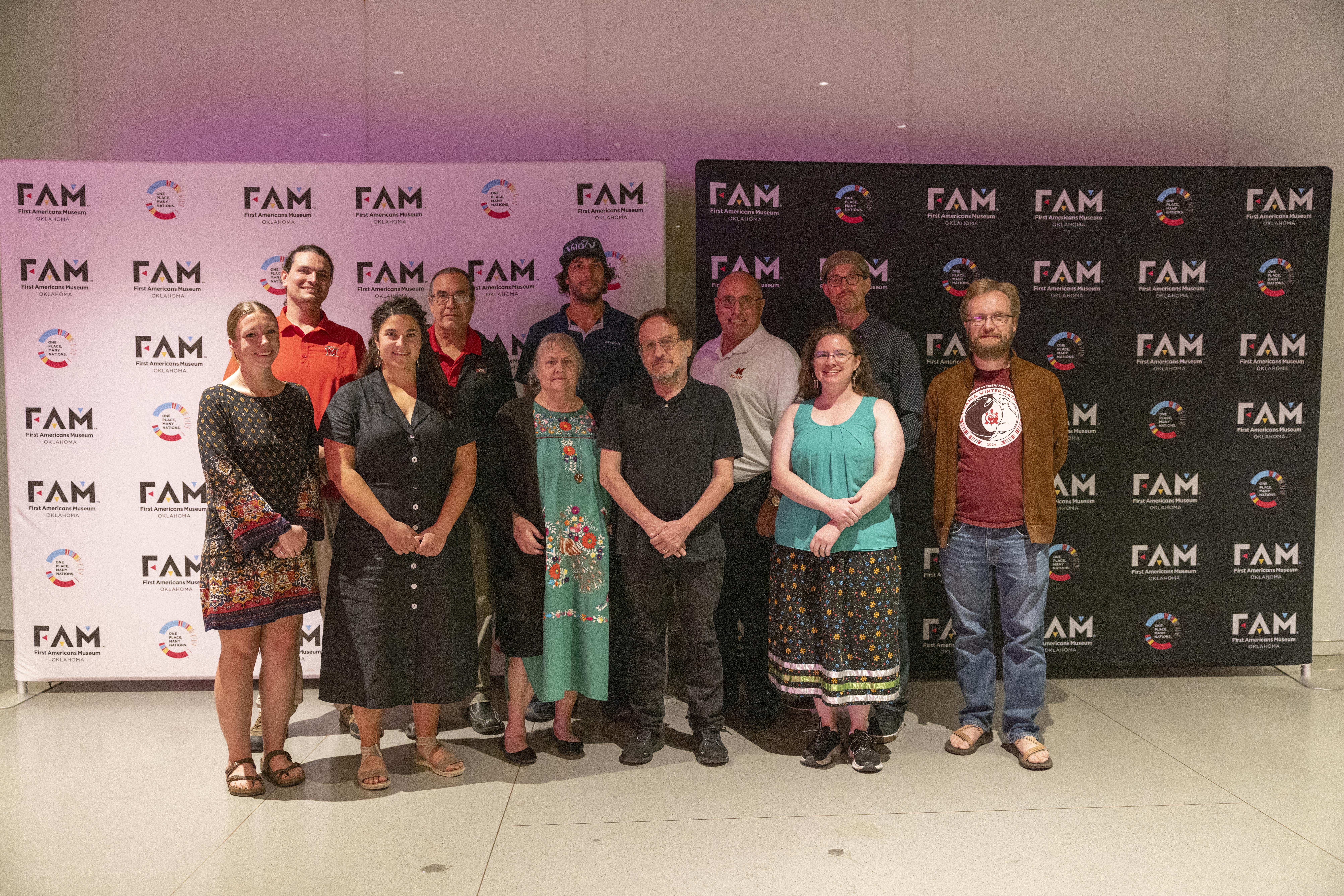 Myaamia Center staff pose for a photo with David Costa