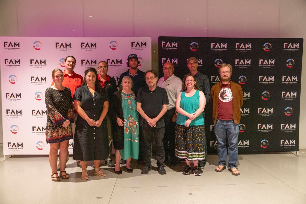 Myaamia Center staff pose for a photo with David Costa