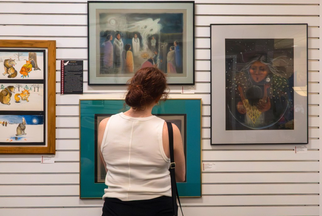 Guests viewing exhibit