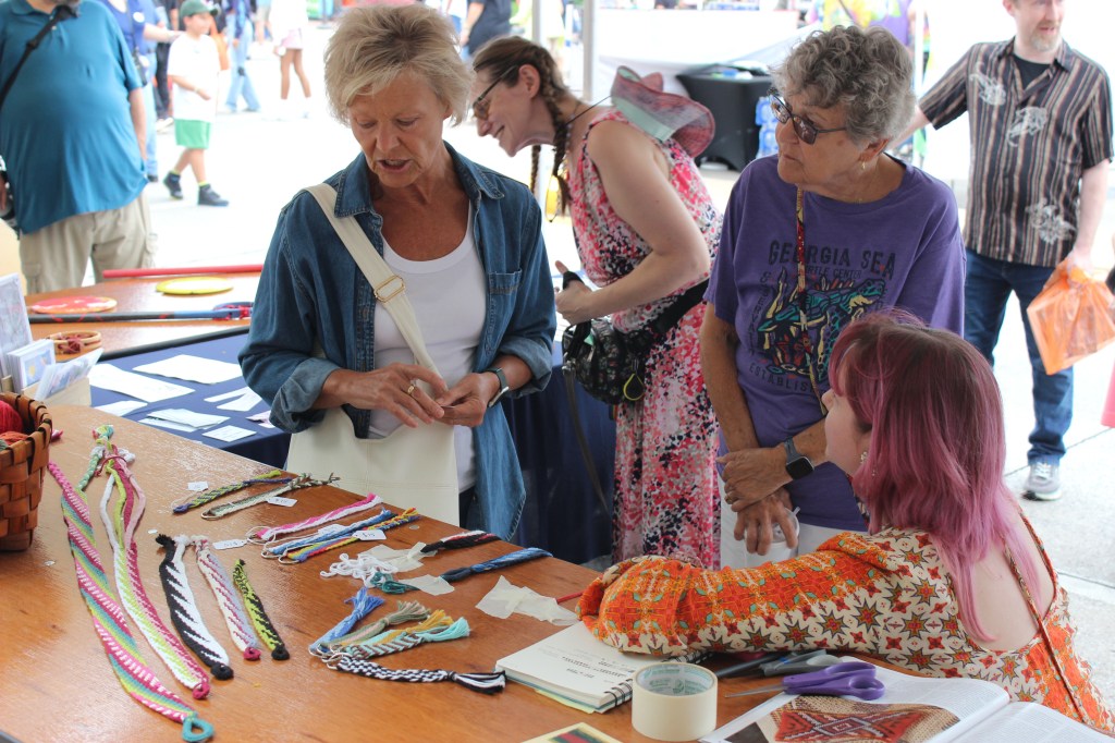 Weaving projects at Taste of the Arts