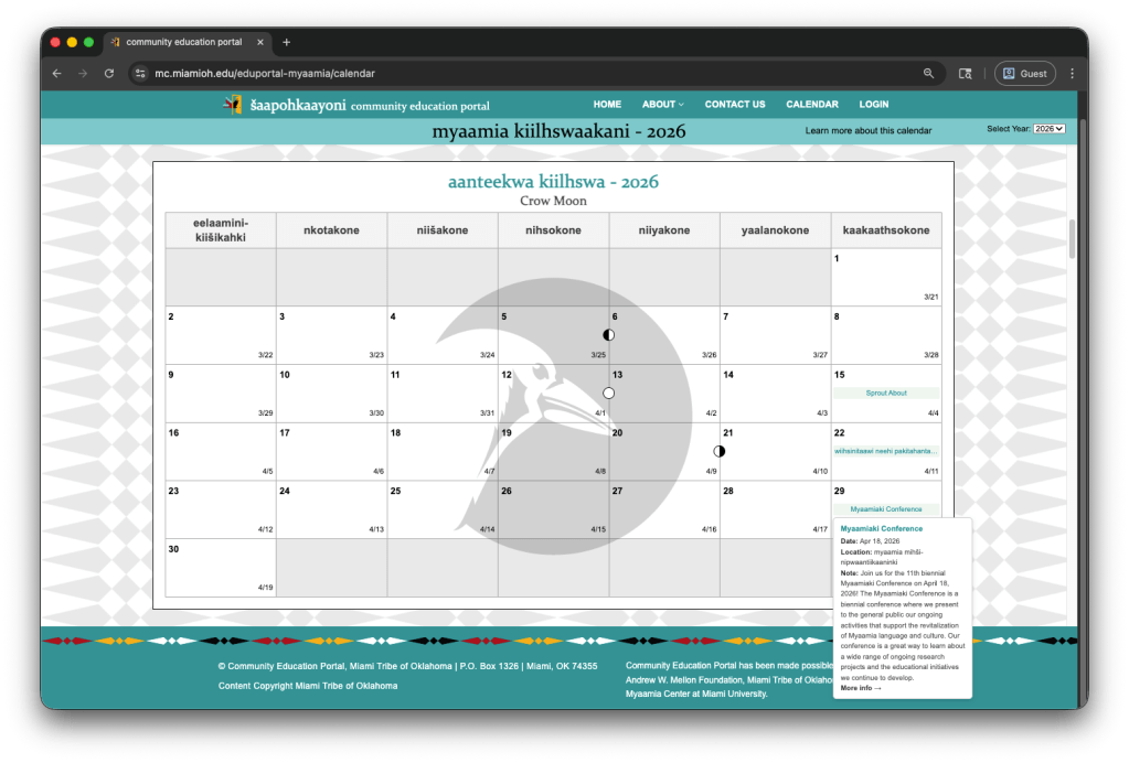 aanteeka kiilhswa calendar example